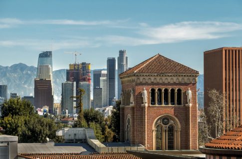 USC with Downtown Los Angeles in Background - Photo Credit Gus Ruelas